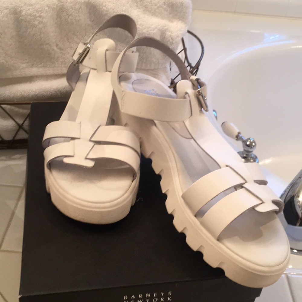 Barney’s New York white sandals